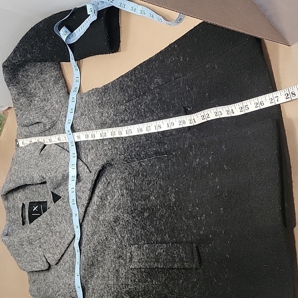 Armani Exchange Ombre Black /Gray Wool Pea Coat, Size S, Excellent Condition - Picture 12 of 15